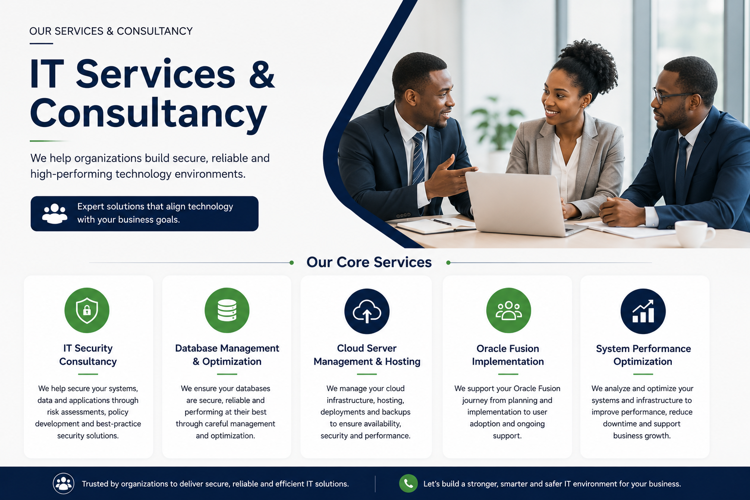 Technology consulting and managed support for secure, reliable and well-governed business systems.